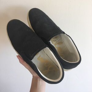 Dark Navy Sam Edelman Suede Slip On Sneakers